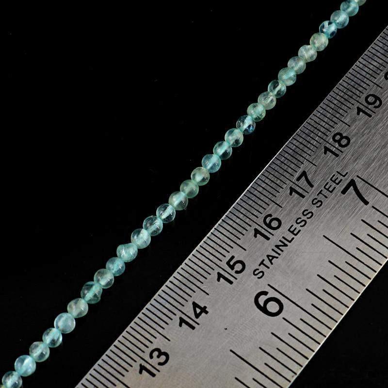 gemsmore:Untreated Natural Blue Apatite Strand Round Shape Beads