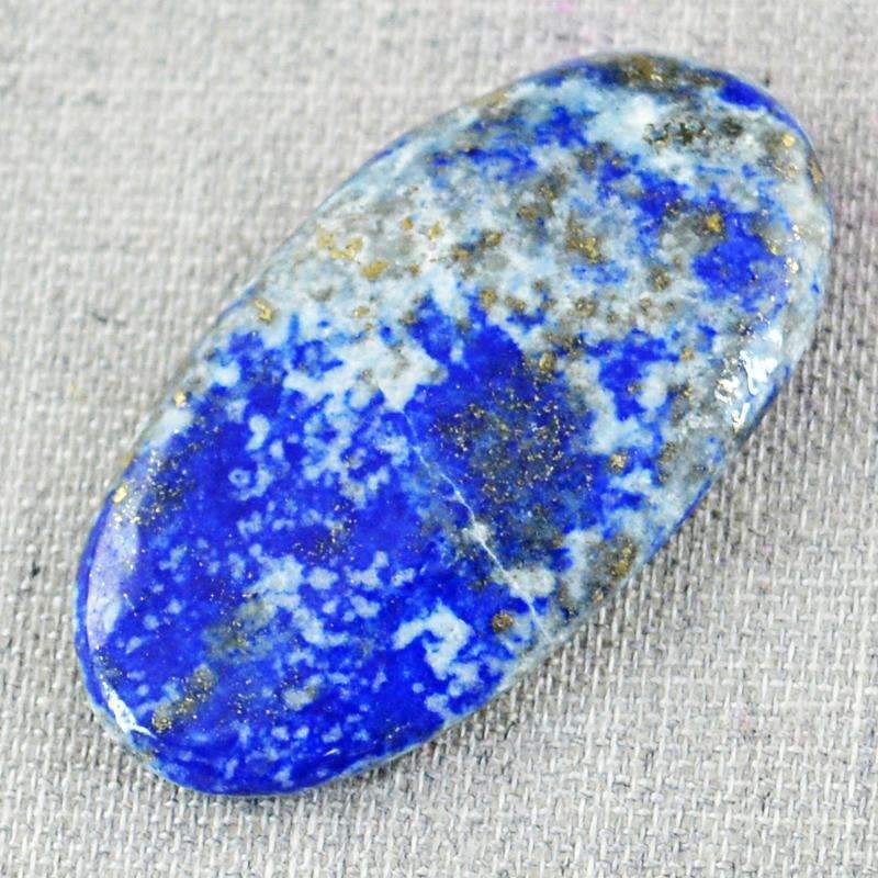 gemsmore:Untreated Natural Blue Lapis Lazuli Gemstone - Oval Shape
