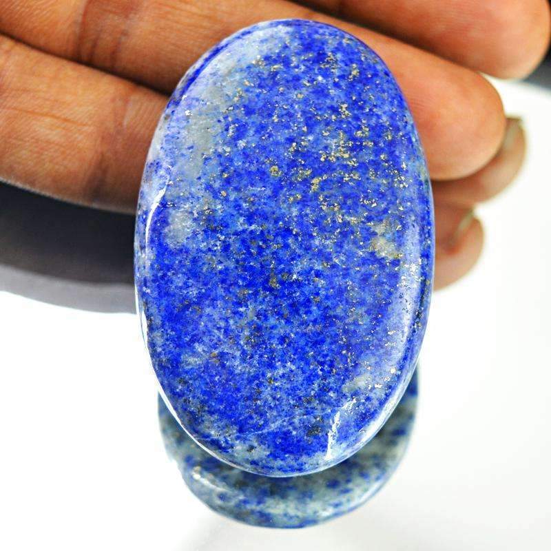 gemsmore:Untreated Natural Blue Lapis Lazuli Gemstone Oval Shape