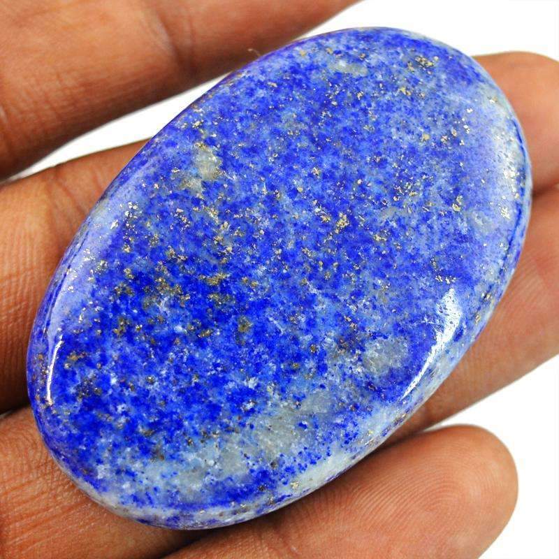 gemsmore:Untreated Natural Blue Lapis Lazuli Gemstone Oval Shape