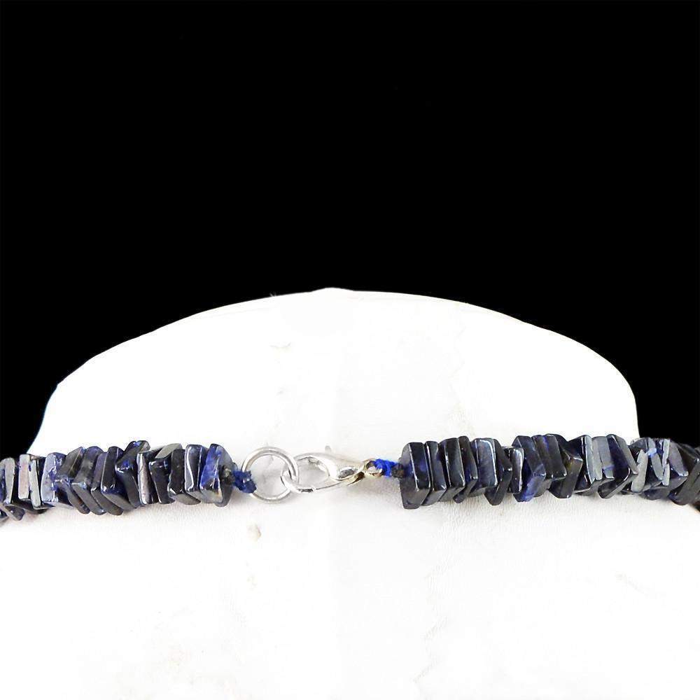 gemsmore:Untreated Natural Blue Tanzanite Beads Necklace