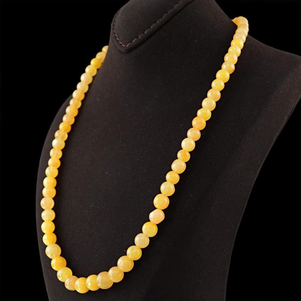 gemsmore:Untreated Natural Orange Aventurine Necklace Round Shape Beads