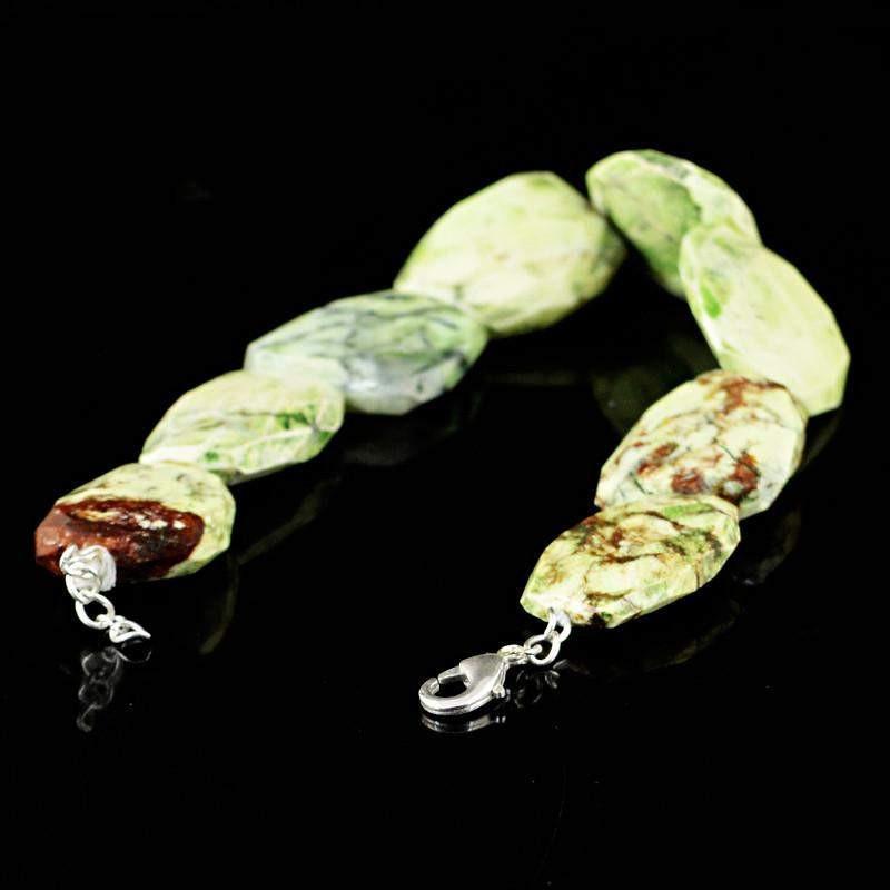 gemsmore:Untreated Natural Picture Jasper Bracelet Faceted Beads
