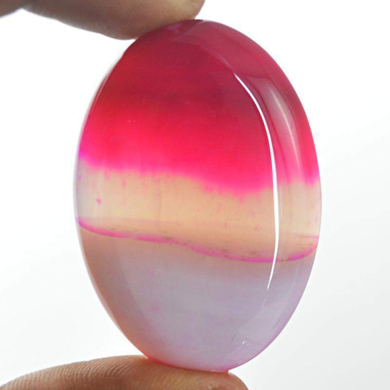 gemsmore:Untreated Natural Pink Onyx Oval Shape Gemstone