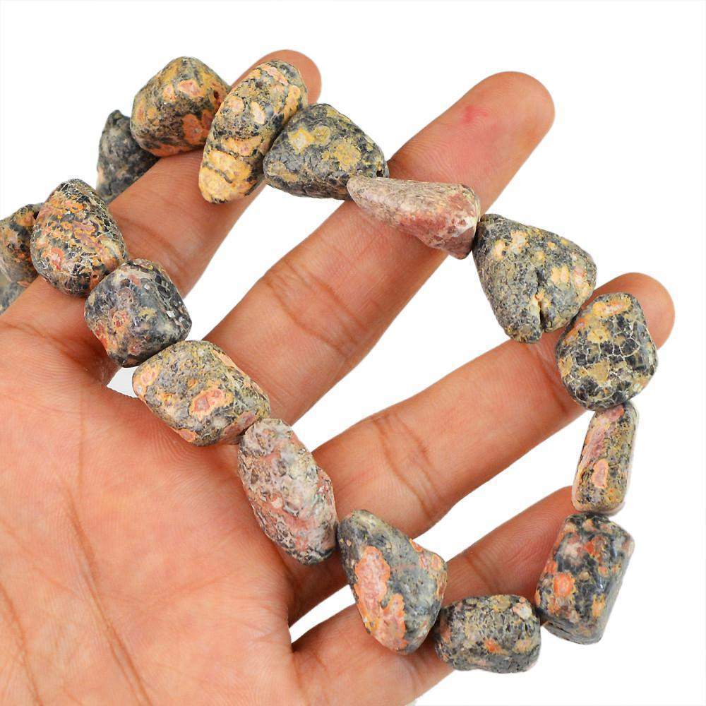 gemsmore:Untreated Natural Poppy Jasper Beads Necklace