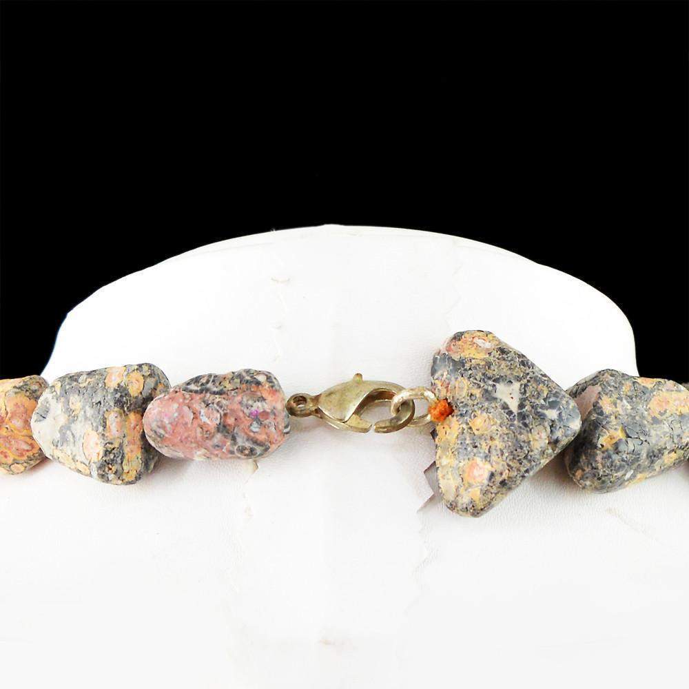 gemsmore:Untreated Natural Poppy Jasper Beads Necklace