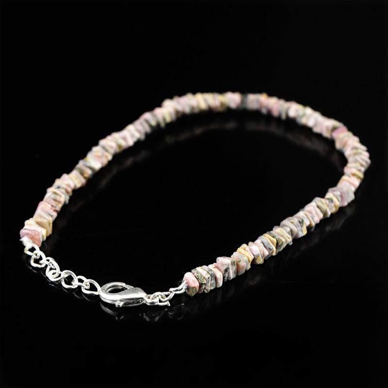 gemsmore:Untreated Pink Australian Opal Bracelet Natural Genuine Beads
