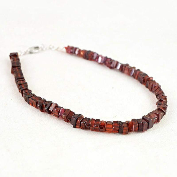 gemsmore:Untreated Red Garnet Bracelet Natural Genuine Beads