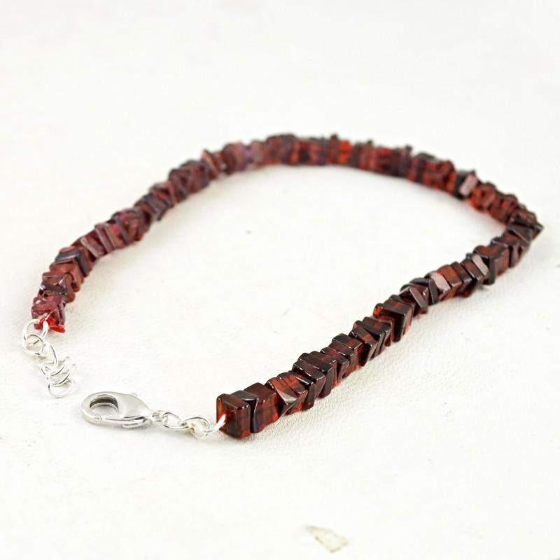 gemsmore:Untreated Red Garnet Bracelet Natural Genuine Beads