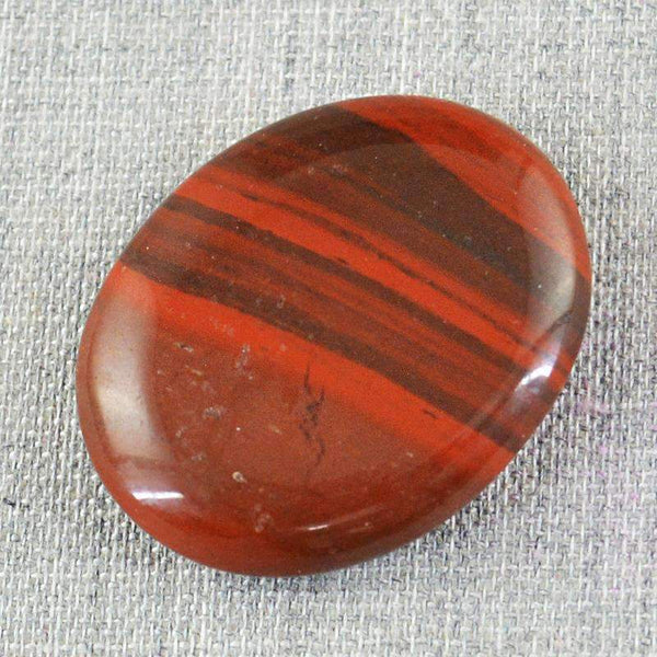 gemsmore:Untreated Red Jasper Gemstone - Natural Oval Shape