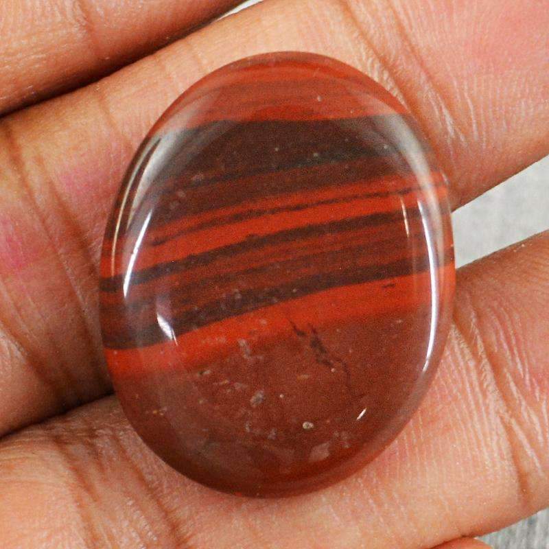 gemsmore:Untreated Red Jasper Gemstone - Natural Oval Shape