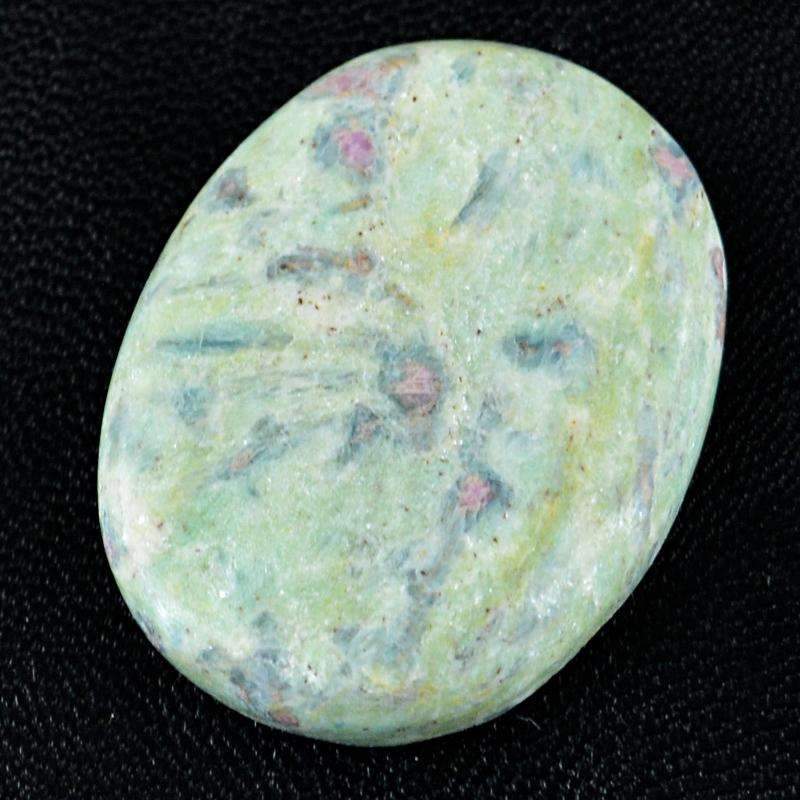 gemsmore:Untreated Ruby Ziosite Gemstone - Natural Oval Shape