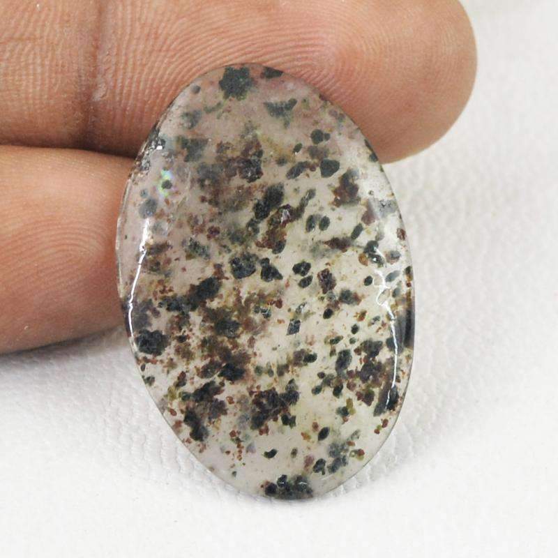 gemsmore:Untreated Rutile Quartz Gemstone - Natural Oval Shape