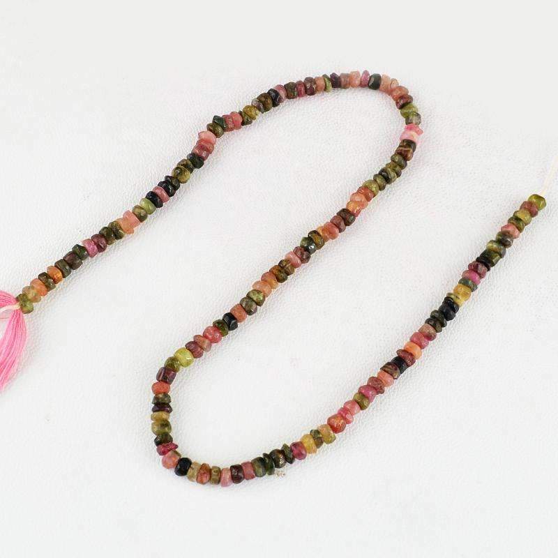 gemsmore:Watermelon Tourmaline Beads Strand Natural Round Shape Drilled