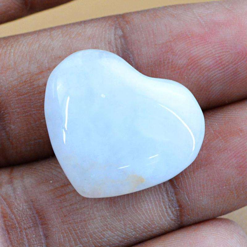 gemsmore:White Agate Gemstone Natural Untreated Heart Shape