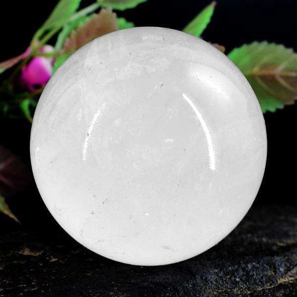 gemsmore:White Quartz Carved Crystal Healing Sphere