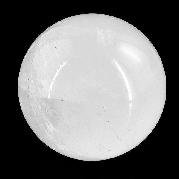 gemsmore:White Quartz Carved Crystal Healing Sphere