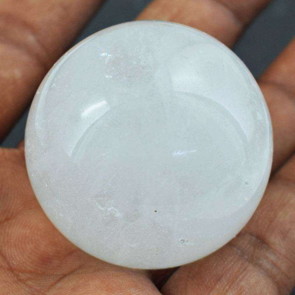 gemsmore:White Quartz Hand Carved Reiki Healing Sphere
