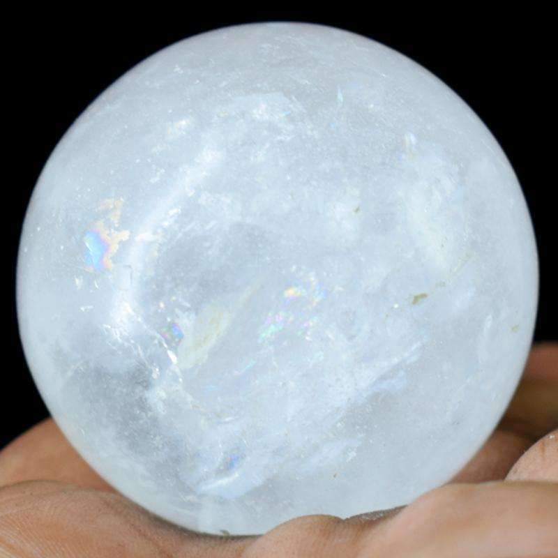 gemsmore:White Quartz Hand Carved Reiki Healing Sphere