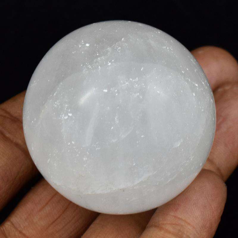 gemsmore:White Quartz Hand Carved Reiki Healing Sphere