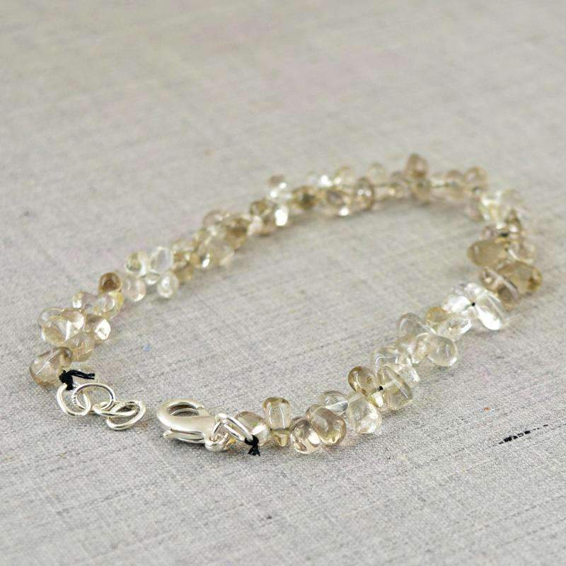 gemsmore:White Quartz Tear Drop Beads Bracelet Natural Untreated