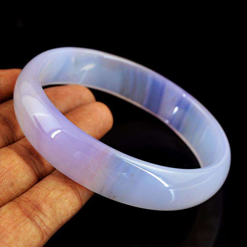 gemsmore:Women Jewellery Purple Onyx Carved Bangle