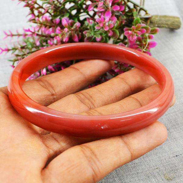 gemsmore:Women Jewellery Red Onyx Carved Bangle