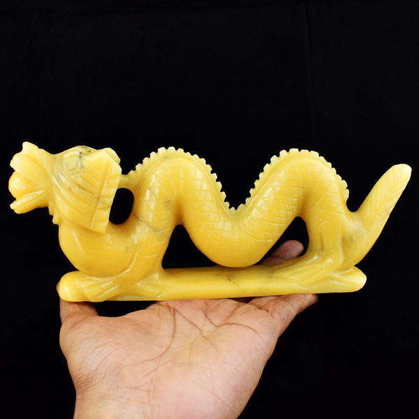 gemsmore:Yellow Aventurine Carved Dragon - Genuine