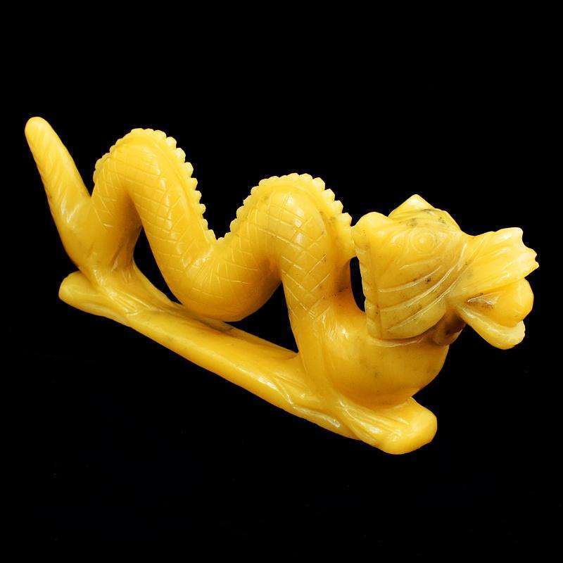 gemsmore:Yellow Aventurine Carved Dragon - Genuine