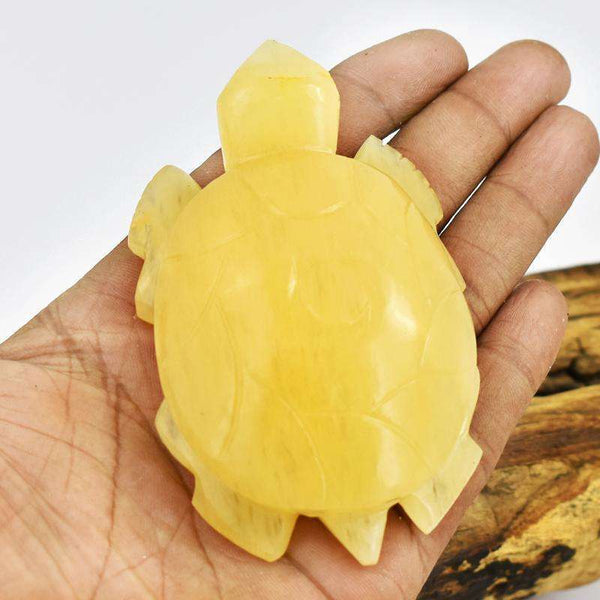 gemsmore:Yellow Aventurine Craftsmen Hand Carved Turtle