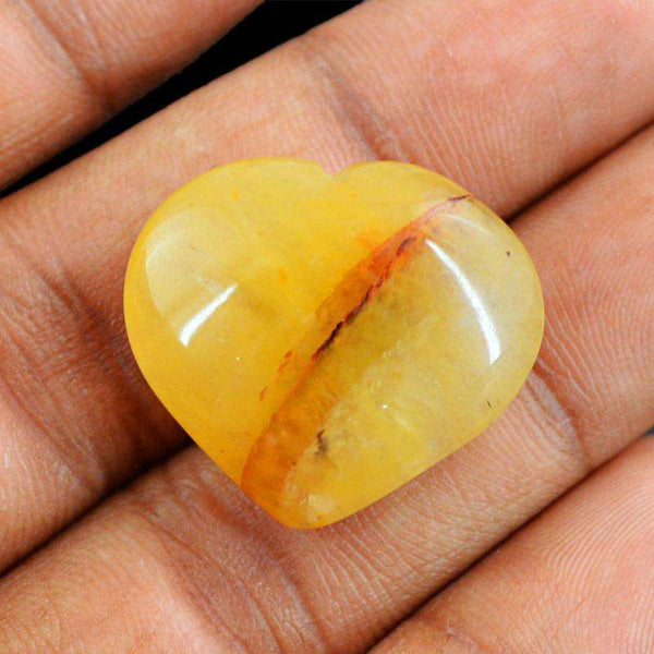 gemsmore:Yellow Aventurine Gemstone Natural Carved Heart Shape