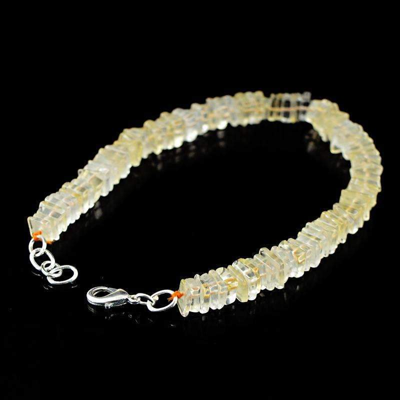 gemsmore:Yellow Citrine Beads Bracelet - Natural Untreated