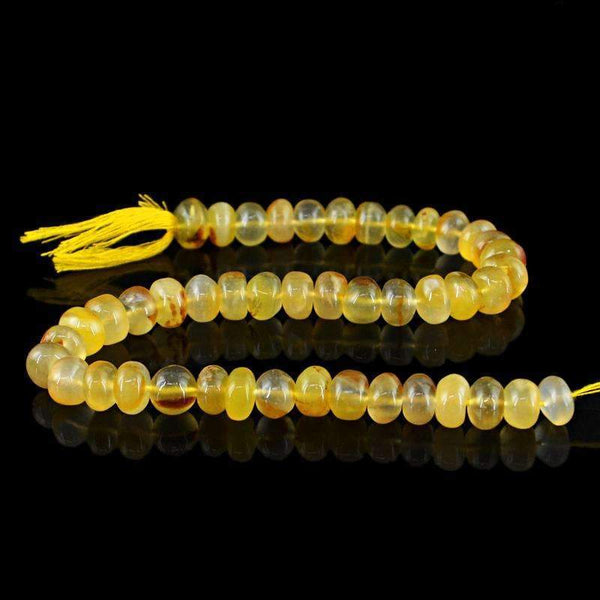 gemsmore:Yellow Onyx Beads Strand Natural Round Shape Drilled